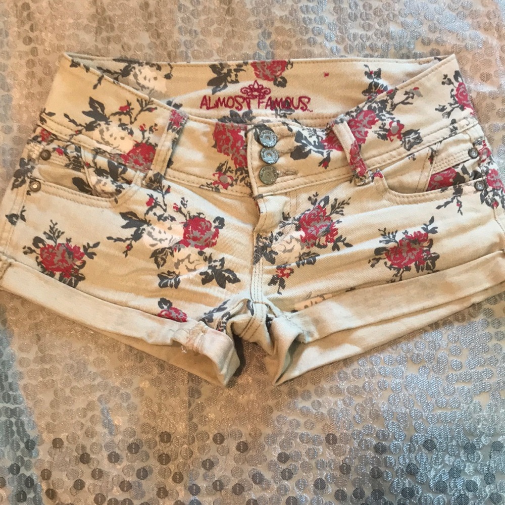 Floral jean shorts